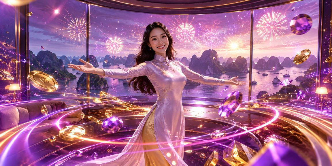 Người chơi thư giãn bên vịnh Hạ Long, tượng trưng cho việc giải trí có trách nhiệm
